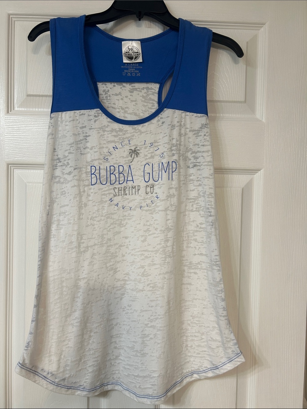 Bubba Gump Shrimp Co. Women's Blue & White Tank Top